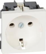 Розетка с заземлением Legrand Mosaic 2К+З без шторок белый 77210