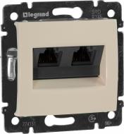 Розетка компьютерная двойная Legrand Valena 2хRJ45 кремовый 774131