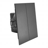 Выключатель двухклавишный HausMark INO без подсветки серый LS-2G-GP-Gray