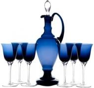 Набор для вина Bohemia Lily Cobalt (бокалы+графин) 220 мл 7 шт.