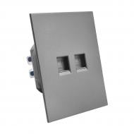 Розетка компьютерная двойная HausMark INO IP20 серый PS-LANх2-GP-Gray