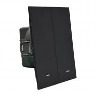 Выключатель двухклавишный HausMark INO с подсветкой черный LS- 2G LED-GP-Black