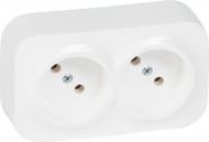 Розетка двойная без заземления Legrand Forix без шторок без крышки белый 782412