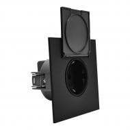Розетка з кришкою із заземленням HausMark INO IP44 чорний PS-СG-GP-Black