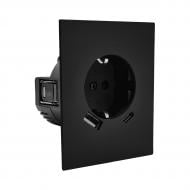 Розетка USB HausMark INO IP20 чорний PS-USB+TypeC-GP-Black