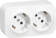 Розетка двойная с заземлением Legrand Forix без шторок без крышки белый 782423