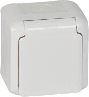 Розетка с заземлением Legrand Forix 2К+З 16А со шторками с крышкой белый 782373