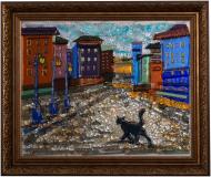 Картина фьюзинг Город 60x50 см
