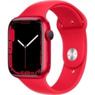 Смарт-часы Apple Watch Series 7 GPS 45mm (PRODUCT) red Aluminium Case with (PRODUCT)RED Sport Band (MKN93UL/A)