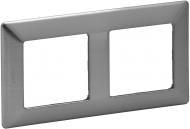 Рамка двухместная Legrand Life универсальная сталь 754152