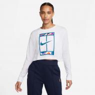 Футболка Nike W NKCT DF TEE LS SLAM CROP DZ3797-100 р.XL белый