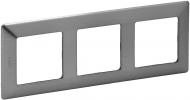 Рамка тримісна Legrand Life універсальна сталь 754153