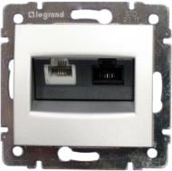 Розетка компьютерная Legrand Valena RJ45 + RJ11 белый 695339