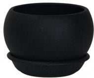 Горшок керамический Ориана-Запорожкерамика Шар крошка круглый 1,4 л черный