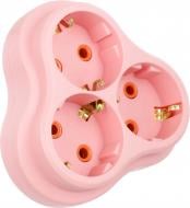 Трійник Nilson із заземленням 3 гн. рожевий 40520101