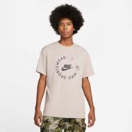 Футболка Nike M NSW SPU SS TEE FD1182-272 р.S бежевый