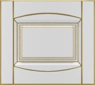 Фасад для кухні Грейд Білий патинований золотом №383 355x396 Арк'юїт