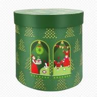 Коробка подарункова Зелена з малюнком 12x12x13см 270352981