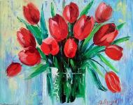 Набор со стразами на подрамнике Букет тюльпанов худож. Дарчук О. 40x50 см GoToArt Набор со стразами на подрамнике Букет тюльпанов худож. Дарчук О. 40x50 см GoToArt