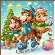 Салфетки столовые Luxy Новогоднее трио 33х33 см 18 шт.