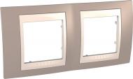 Unica Plus Рамка Unica Schneider Electric, 2-модульная, коричневая/слоновая кость горизонтальная MGU6.004.574