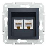 Розетка компьютерная Schneider Electric Asfora RJ45 UTP КАТ.5Е IP20 антрацит EPH4400171