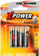 Батарейка Ansmann Alkaline X - Power AAA (мизинчиковые) 4 шт. (5015653)