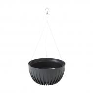 Кашпо підвісне пластик MIRA BOWL 30х16 см круглий антрацит 6,3 л Ламела (9829774)