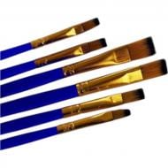 Набор профессиональных кисточек нейлоновых 6 шт. синих Brushme