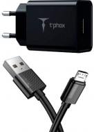 Мережевий зарядний пристрій T-PHOX Mini 12W 2.4A black