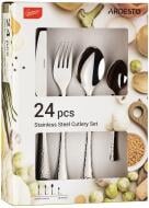 Набор столовых приборов Ardesto Gemini Hammered 24 шт. серебряный AR1924HS