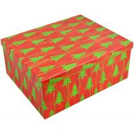 Коробка подарочная Красная "Елки" 37.5x29x16см 1110228710