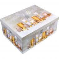 Коробка подарочная Серая "Праздничные свечи" 21x15x8.5 см 1110229202