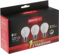 Лампа світлодіодна Maxus 3 шт./уп. 5 Вт G45 матова E27 220 В 3000 К 3-LED-641