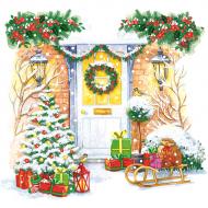 Салфетки столовые La Fleur На пороге Рождество 33х33 см белый 20 шт.