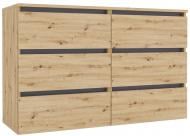 Комод Идея 2x3ш 1200x760x420 мм дуб артизан/графит Комод Идея 2x3ш 1200x760x420 мм дуб артизан/графит