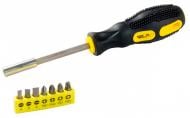 Отвертка со сменными насадками MasterTool магнитная +7 насадок 25 мм (SL 4; 5; 6; PH 1/PH 2; PZ1/PZ2) 40-0142