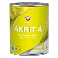Краска акрилатная водоэмульсионная Eskaro Akrit 4 глубокий мат белый 0,95 л 1,37 кг