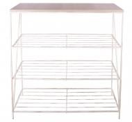 Тумба для обуви Метал Арт Верде 850x350x870 мм белый/патина золото