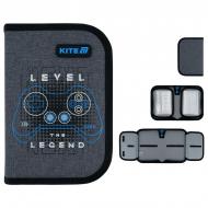Пенал Level UP K26-622-6 KITE сірий із малюнком
