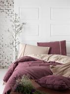 Комплект постельного белья Stonewash DoubleFace семейный бордовый