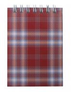 Блокнот на пружине сверху А7 48 л. Shotlandka, бордовый клетка картонная обложка BM.2490-13 Buromax