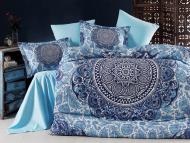 Комплект постельного белья Marcello mavi 1.5 голубой с рисунком