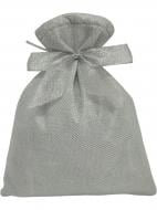 Мешок для подарков 21x27 см серебряный с бантом