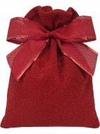 Мешок для подарков 21x27 см красный с бантом Гулівер Країна