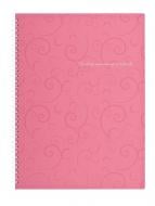 Зошит на пружині Barocco А4 80 аркушів клітинка рожевий, пластикова обкладинка BM.2446-610 Buromax