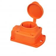 Колодка ERKA одинарная 6001-2 загл1х16 (каучук) с заземлением 1 гн. без выключателя 1025 Оранжевая 360103-2