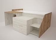 Кровать детская Лайф 80x190 см дуб крафт белый/дуб аппалачи