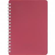 Книга для записей на пружине Classic А6 80 л. клетка красный, пластиковая обложка BM.2589-005 Buromax