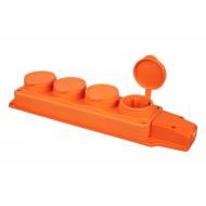 Колодка ERKA четверная 6004-2 загл 4x16 (каучук) с заземлением 4 гн. без выключателя 360106-2